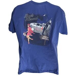 Boos Hound Hops Props Adult Tee Shirt Size L Blue Cotton Short Sleeve Crew Neck